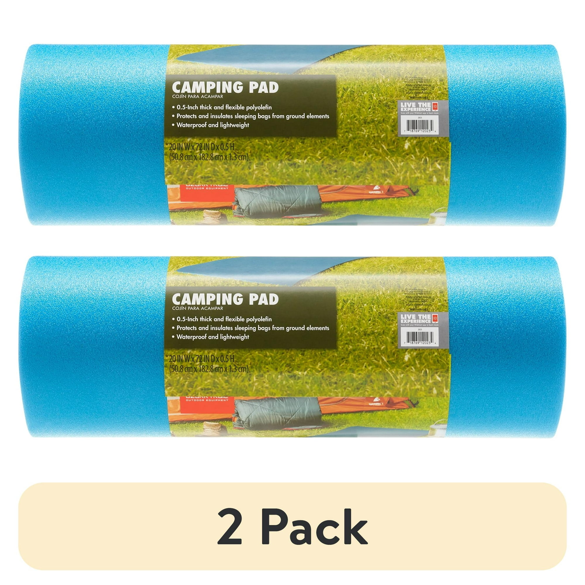 (2 pack) Ozark Trail Closed Cell Foam Blue Camp Sleeping Pad