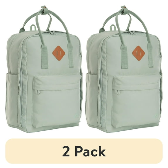 (2 pack) Ozark Trail Dual Carry Backpack Sage Polyester Unisex for Adults and Teens