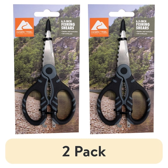 (2 pack) Ozark Trail Stainless Steel Fishing Shears with Ergonomic Handle