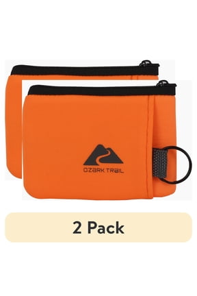 (2 pack) Ozark Trail Floating Foam Wallet and Keychain, Solid Orange