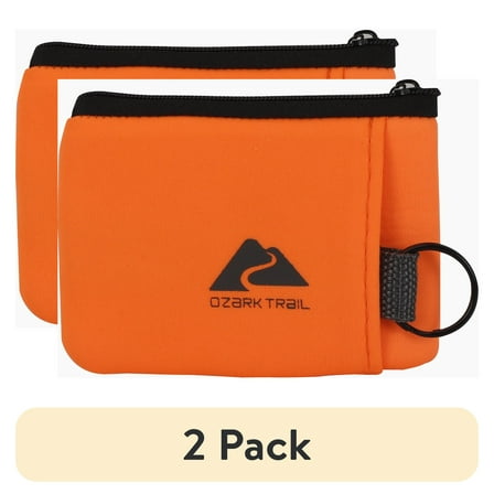 (2 pack) Ozark Trail Floating Foam Adult Wallet and Keychain, Solid Orange, Unisex