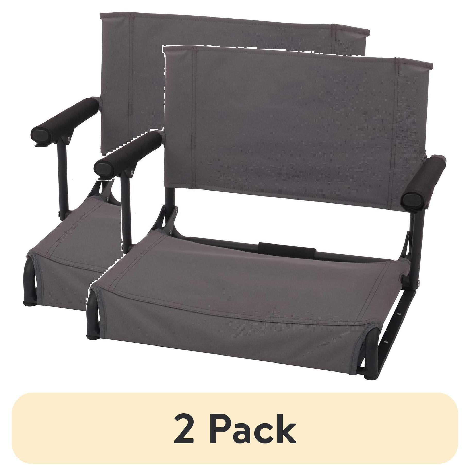 (2 pack) Ozark Trail Hard Arm Stadium Seat, Gray