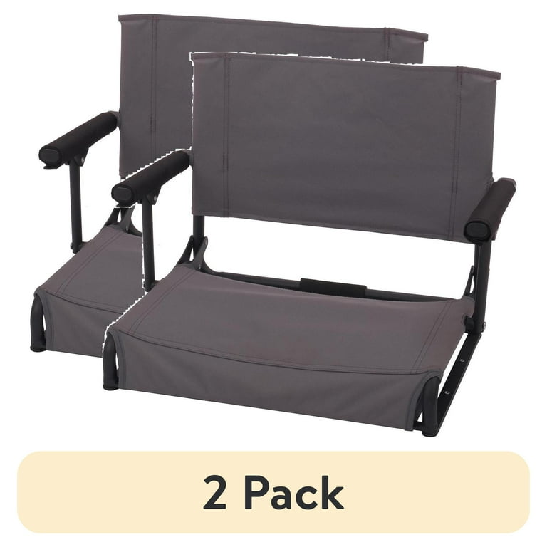 2 pack) Ozark Trail Hard Arm Stadium Seat, Gray - Walmart.com