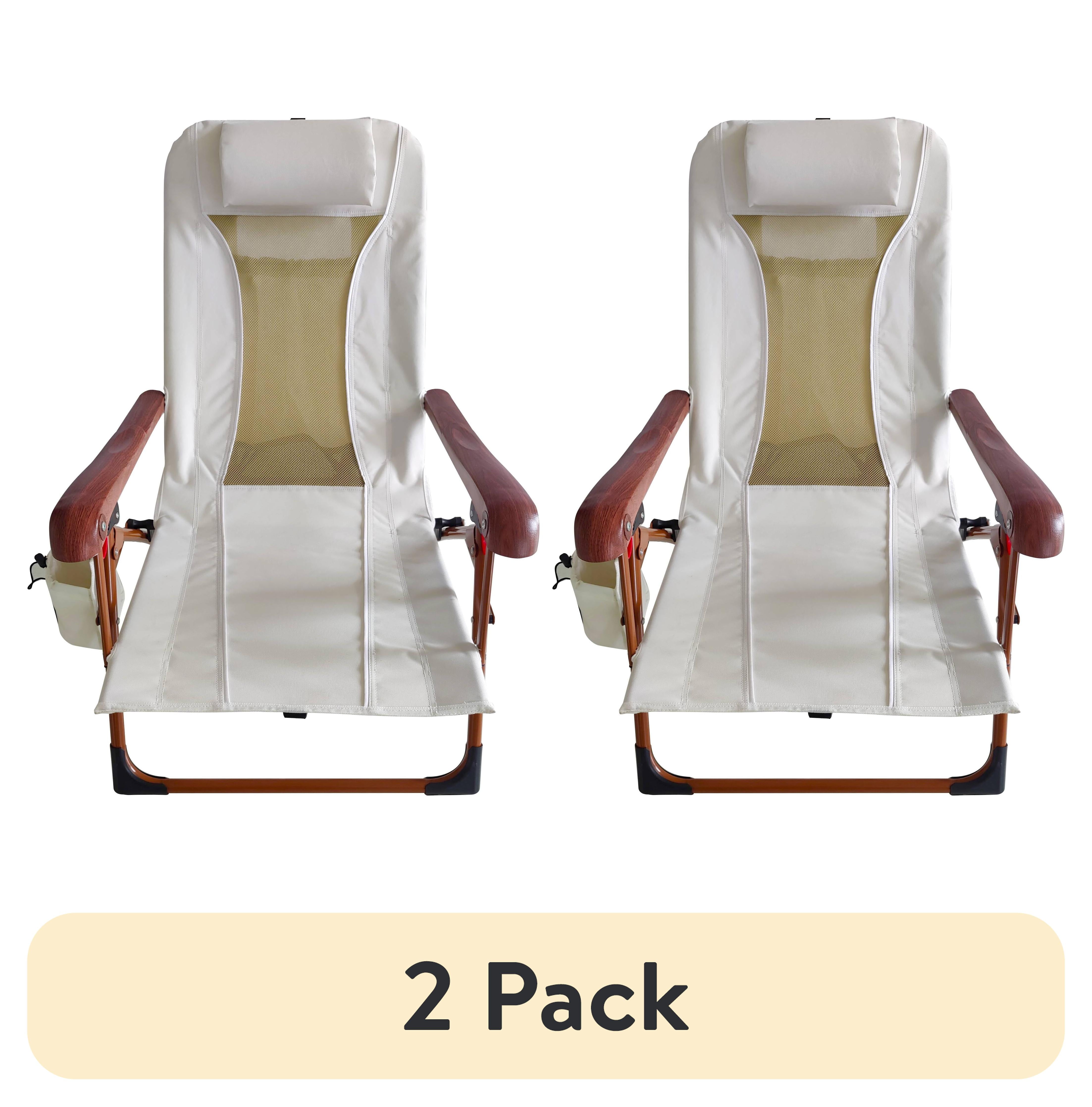 (2 pack) Ozark Trail Low Profile Reclining Backpack Glamping Chair - Adult