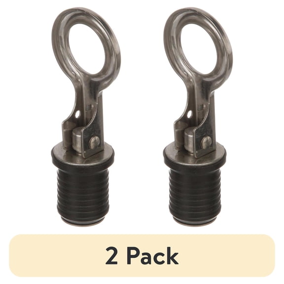 (2 pack) Ozark Trail Marine Stainless Steel Snap Handle Drain Plug For 1-Inch Diameter Openings