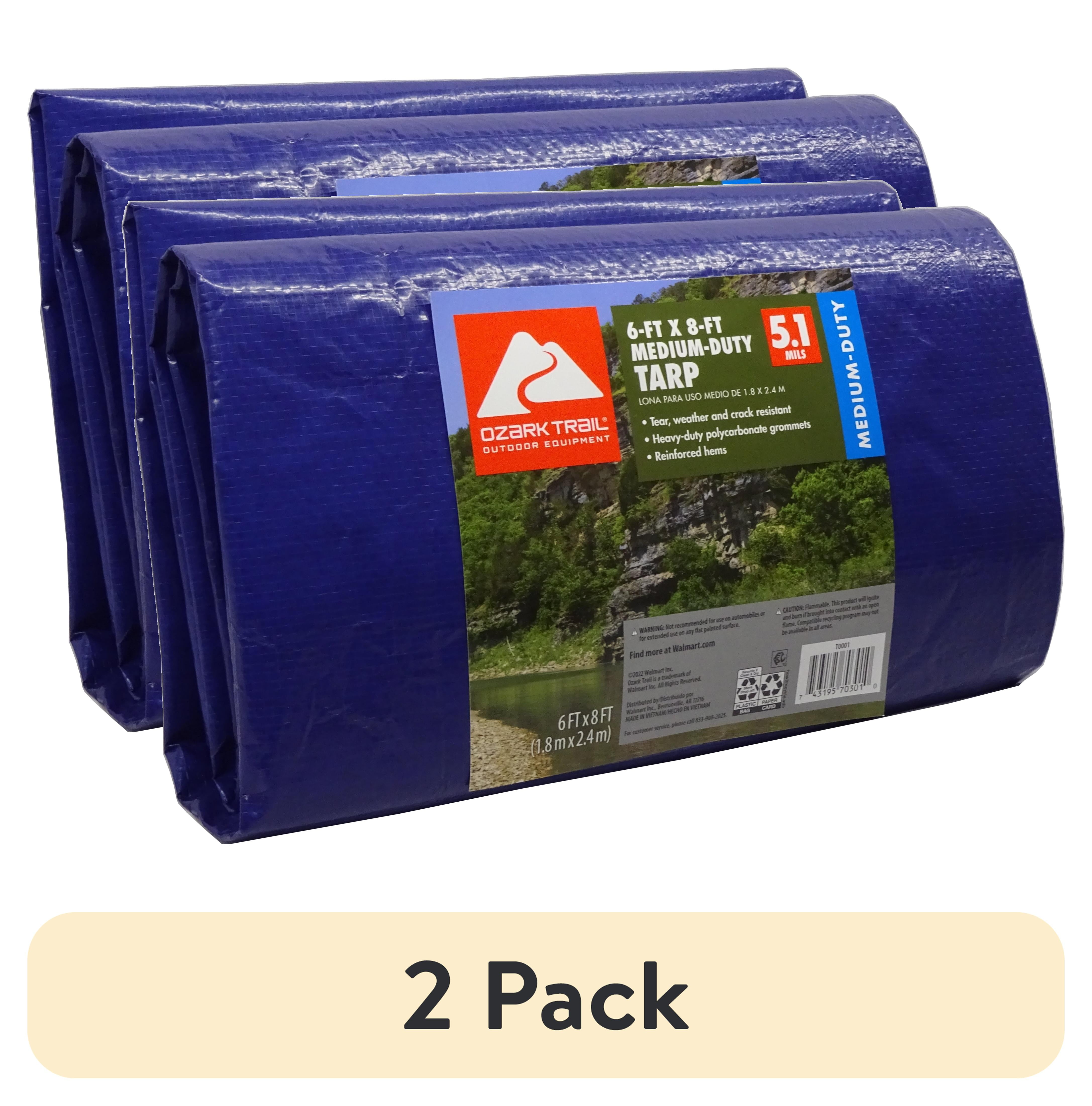 Ozark Trail Medium-Duty Weather Resistant Tarp with Grommets, 6 x
