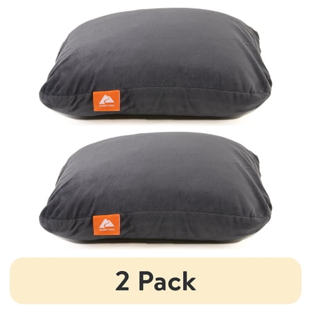 (2 pack) Ozark Trail Dark Grey Memory Foam Camping Pillow for Adults