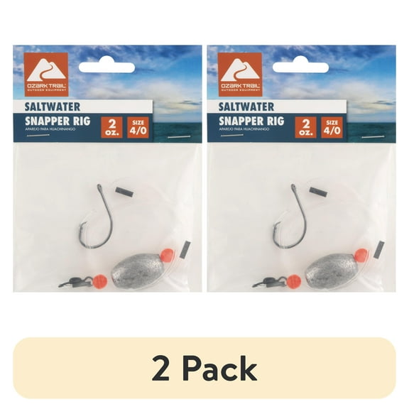(2 pack) Ozark Trail Pompano Super Pro Rig with Corrosion-Resistant Hooks for Pompano Fishing, 3 oz.