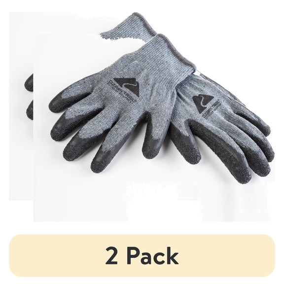 (2 pack) Ozark Trail Outdoor Rubber-Coated Fishing Gloves, Black/Gray - Grip & Utility Use