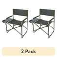 thumbnail interactive-video image 1 of (2 pack) Ozark Trail Oversized Director Chair with Side Table for Outdoor, Adult, Green Fabric, 1 of 17