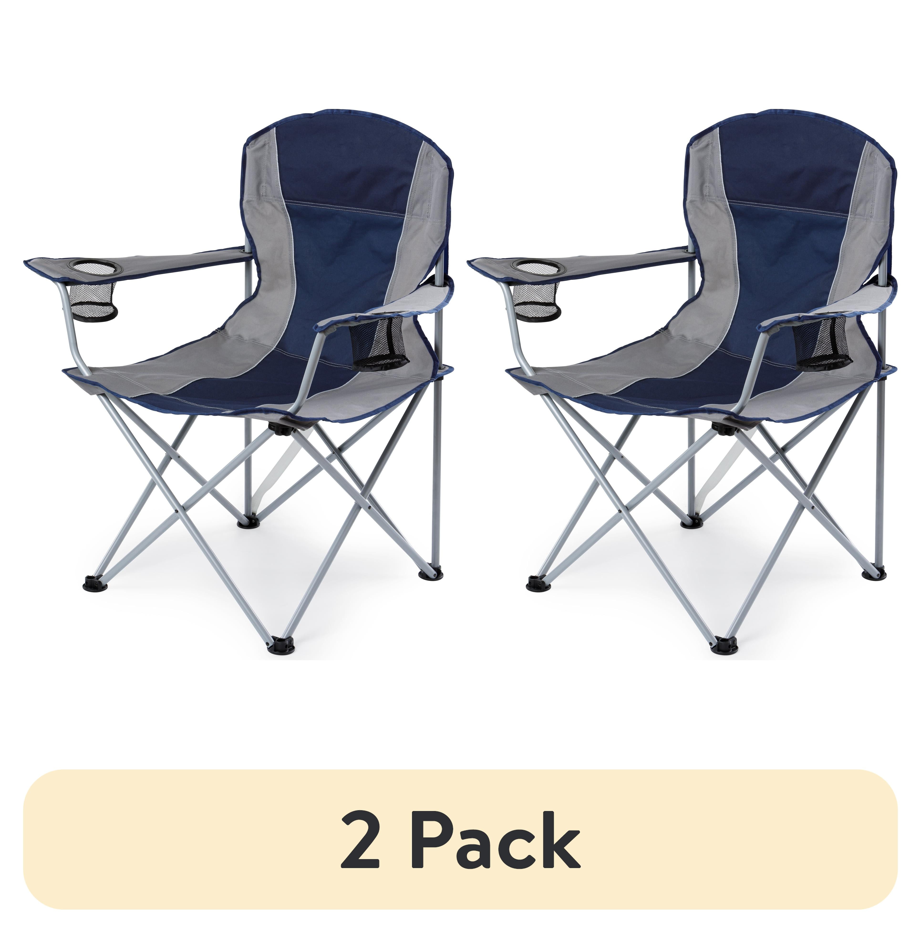 (2 pack) Ozark Trail Oversized Quad Camping Chair, Blue Cove