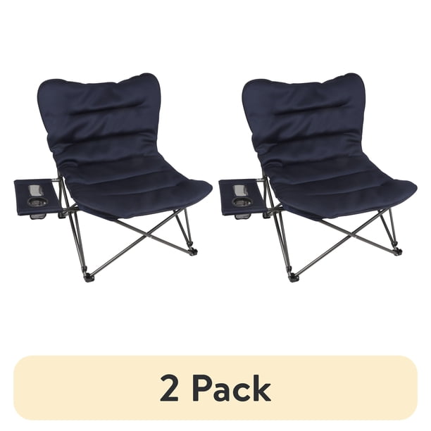2 pack) Ozark Trail Oversized Relax Plush Chair with Side Table