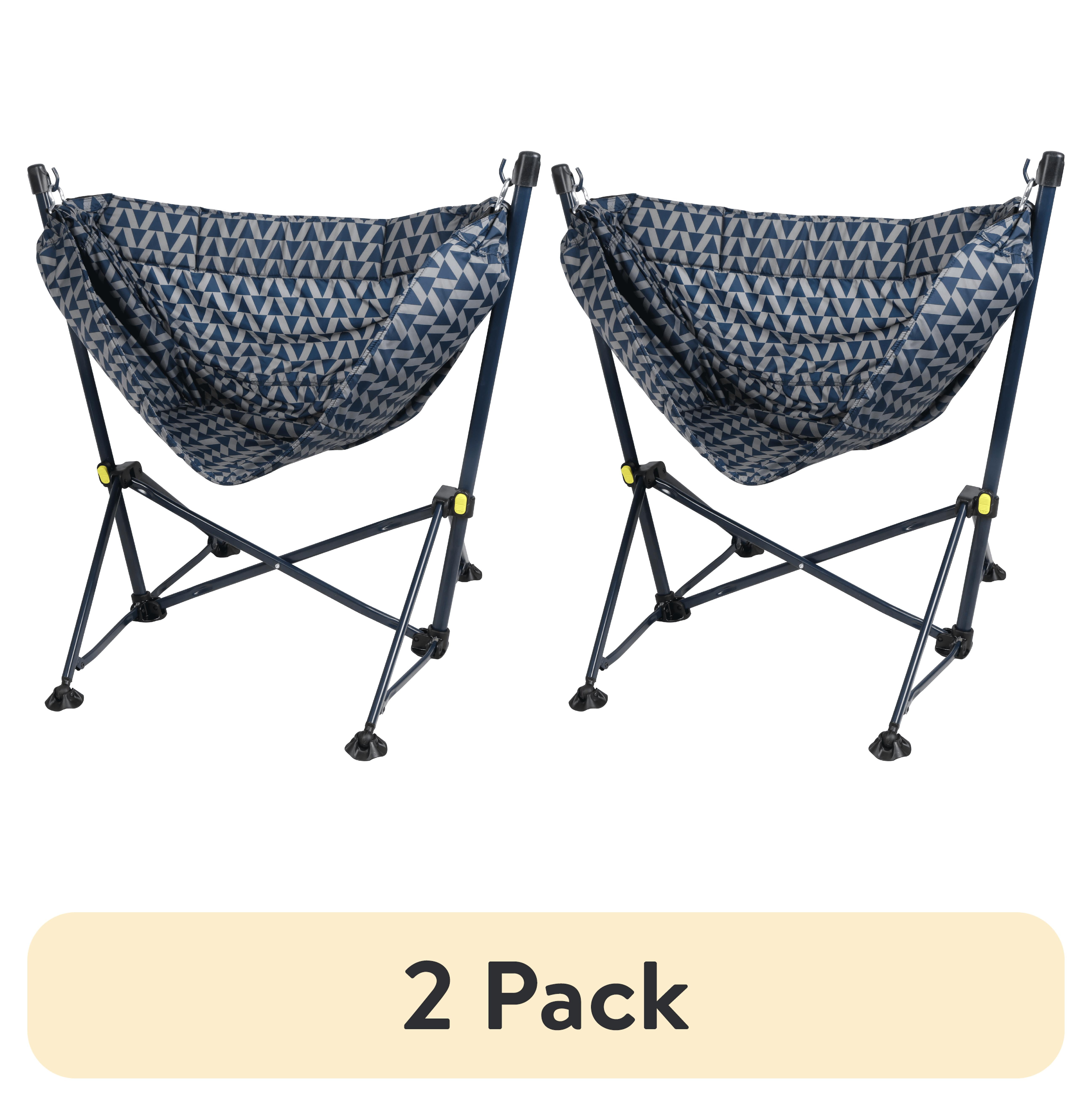 (2 pack) Ozark Trail Portable Hammock Camping Chair, Nylon, Blue