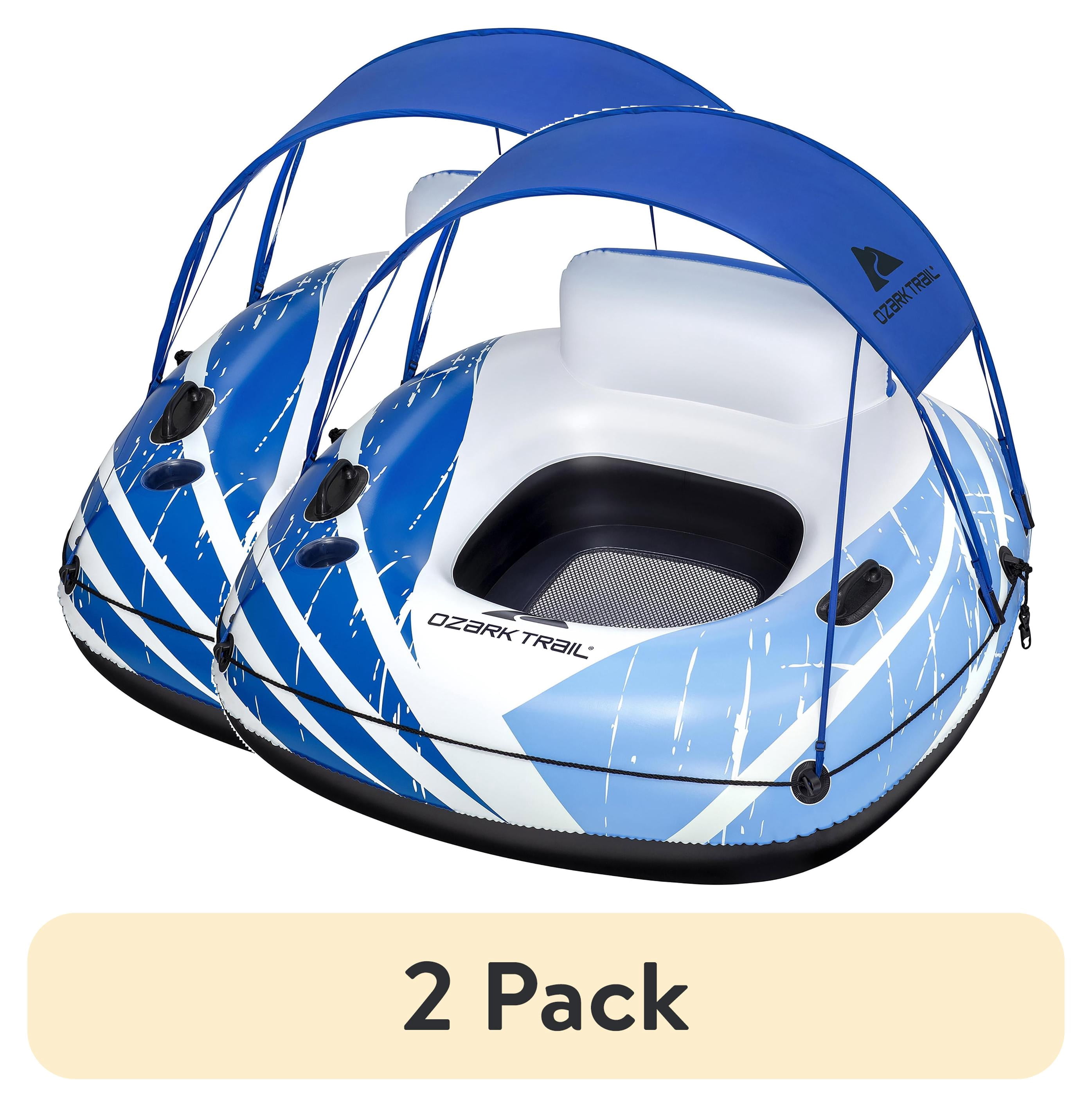 (2 pack) Ozark Trail Rapid Rider Canopy River Tube with Removable Shade 48.5"