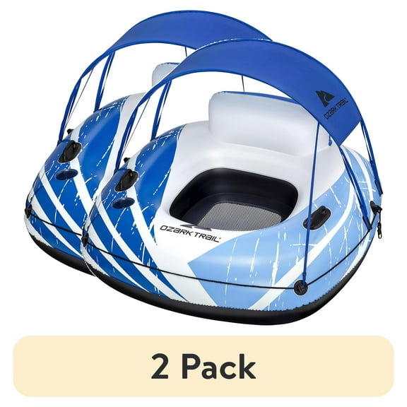 (2 pack) Ozark Trail Rapid Rider Canopy River Tube with Removable Shade 48.5"