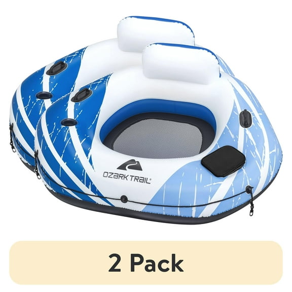 (2 pack) Ozark Trail Rapid Rider Ultra River Tube with Zippered Storage 60"