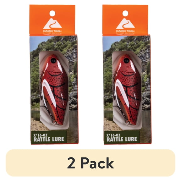 (2 pack) Ozark Trail Freshwater Rattle Fishing Lure, Crawfish Boil, 7/16 oz