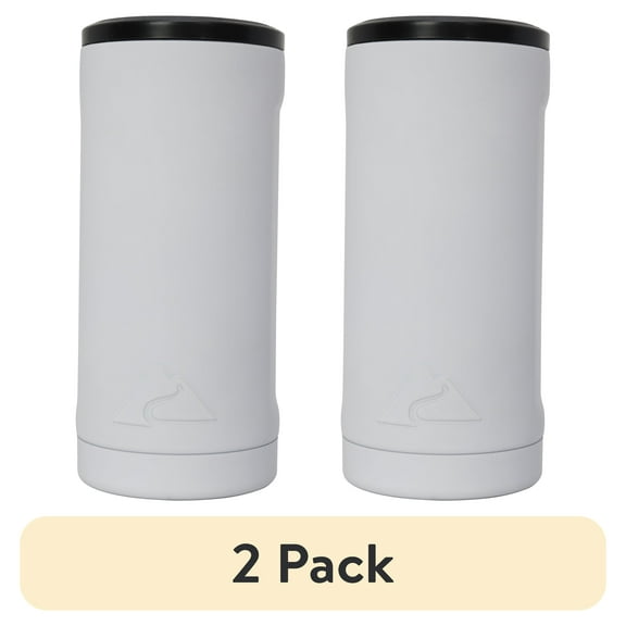 (2 pack) Ozark Trail SS 12-Ounce Slim Can Drink Sleeve, Matte White