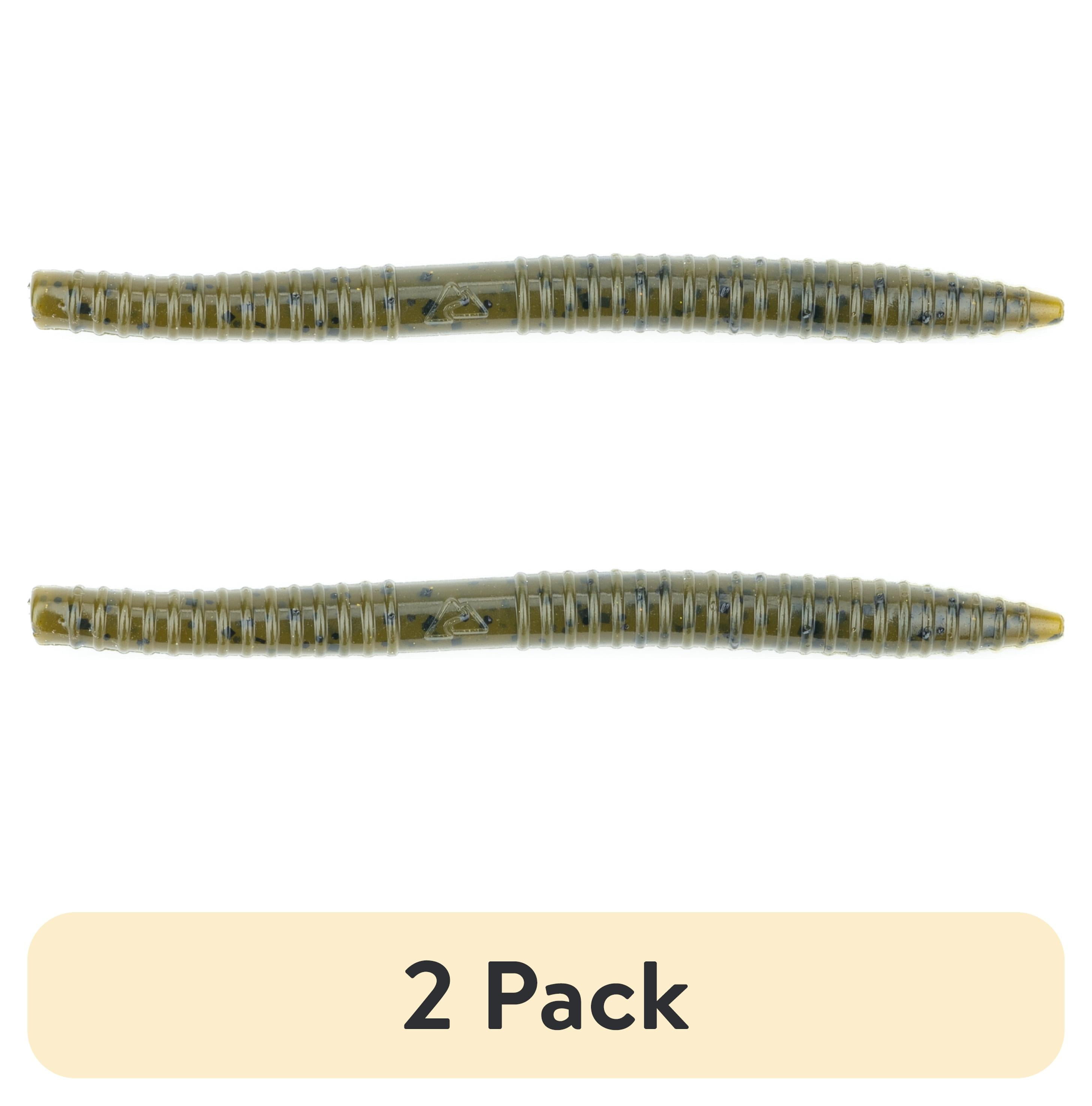 (2 pack) Ozark Trail Sinker Stick 5.5", Green Pumpkin, 8 pieces Fishing Soft Baits