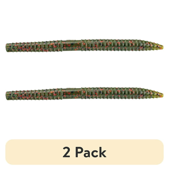 (2 pack) Ozark Trail Sinker Stick 5.5", Watermelon Red, 8 pieces Fishing Soft Baits
