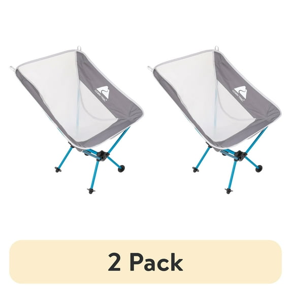 (2 pack) Ozark Trail Ultra-lightweight Backpacking Chair with Carry Bag, Turquoise Sea Frame