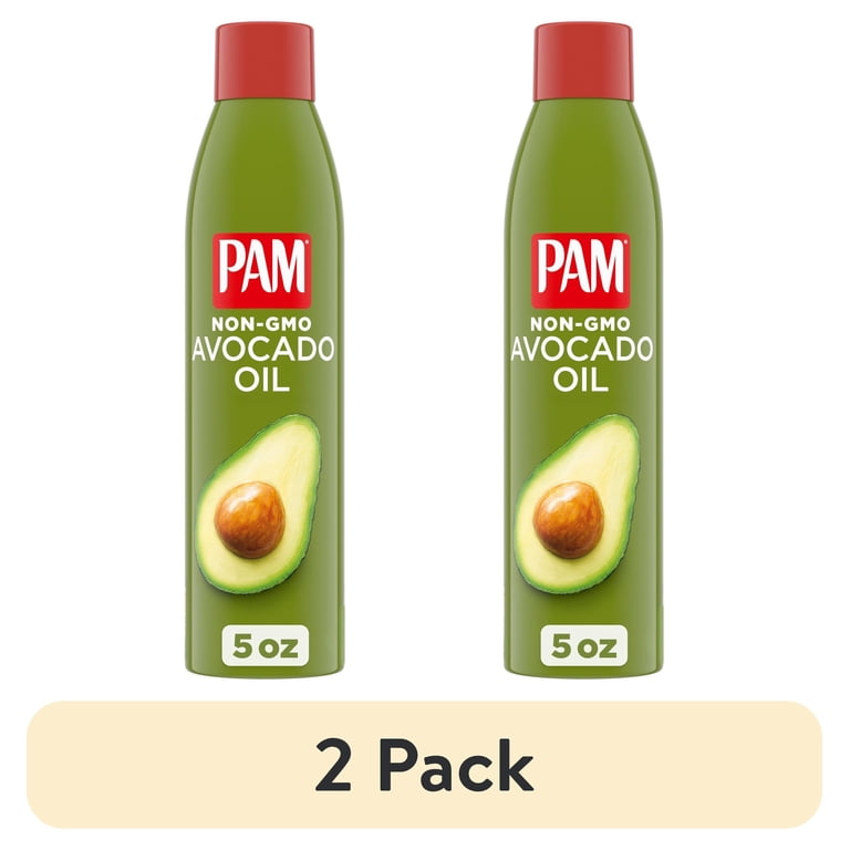 2 pack) PAM Non-GMO Non-Stick Cooking Spray, Avocado Oil, Great