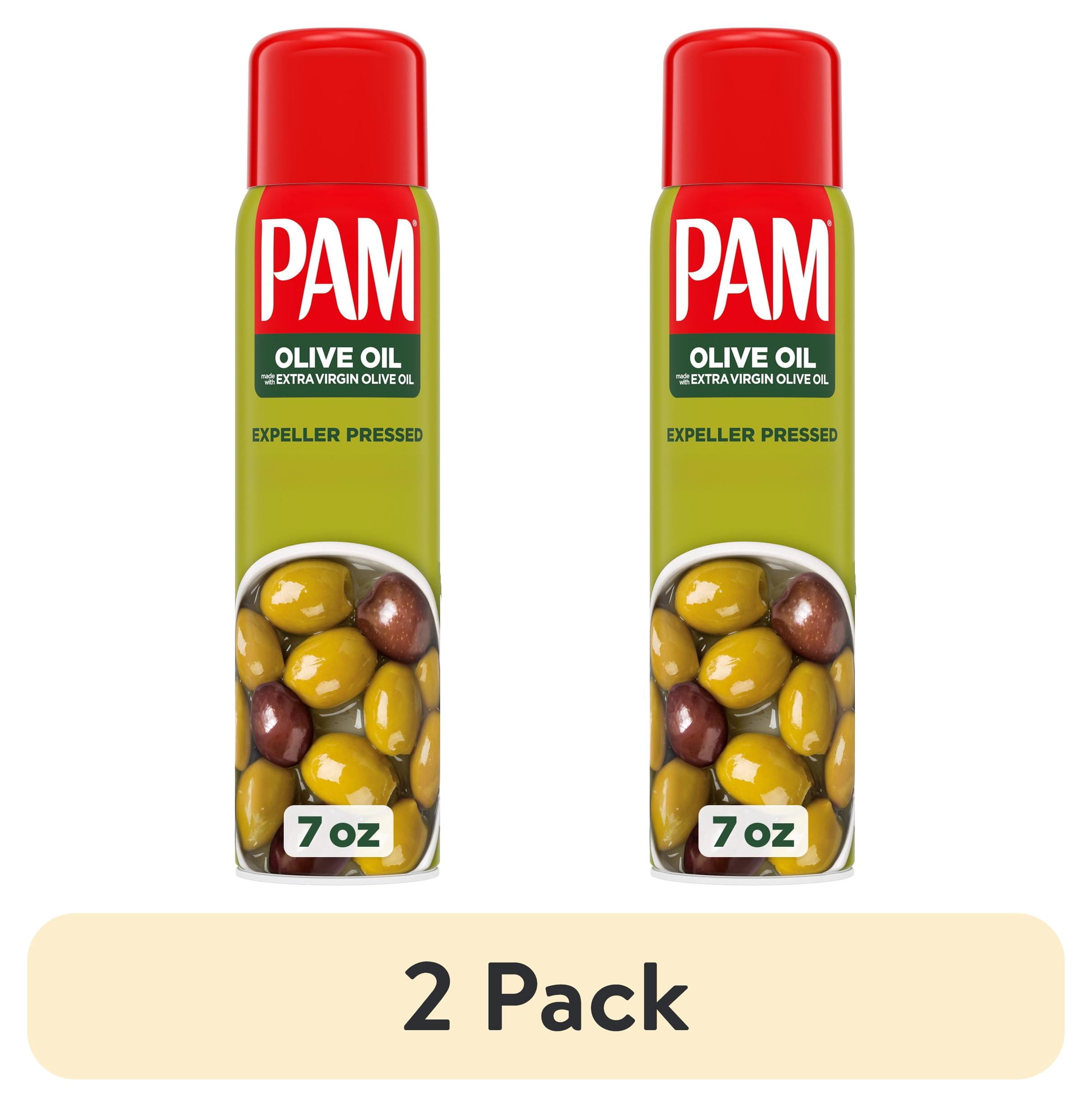 (2 pack) PAM Non-Stick Cooking Spray, Olive Oil, Great for Air Fryer, Baking & Grilling, 7 oz.