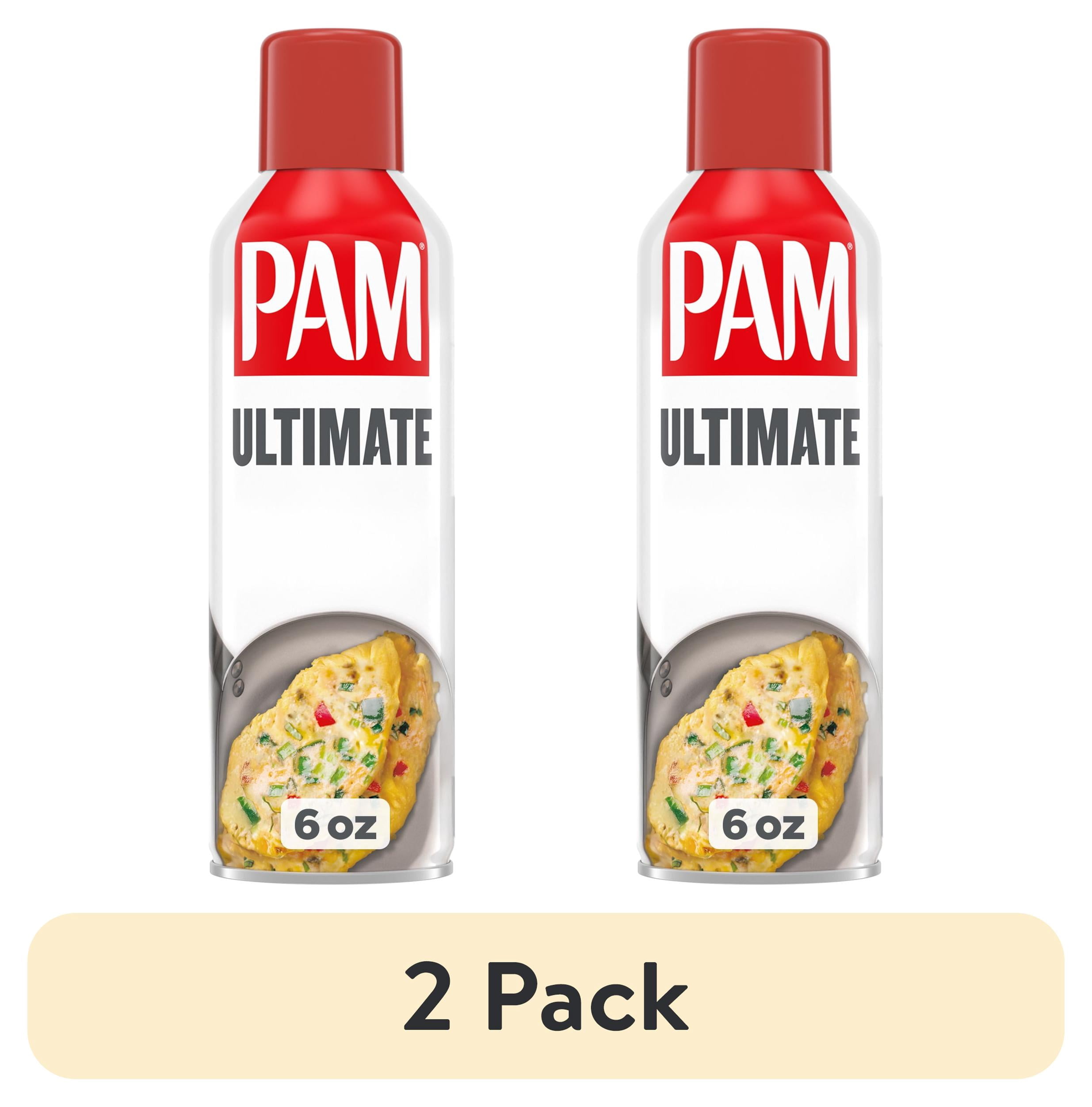 (2 pack) PAM Ultimate Non-Stick Cooking Spray, Great for Air Fryer, Baking & Grilling, 6 oz.