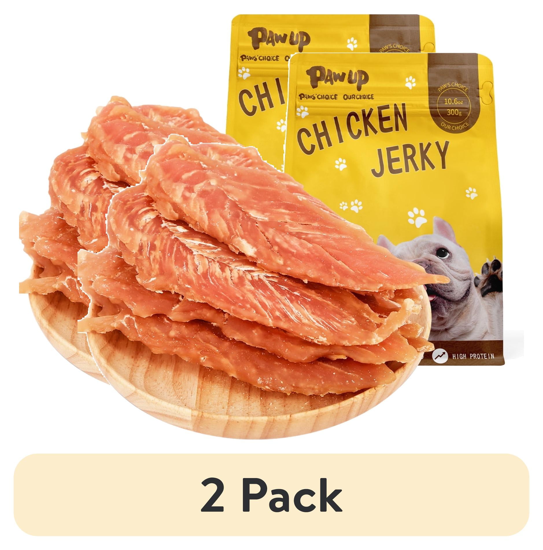 (2 pack) PAWUP Chicken Jerky Dog Treats, Grain Free, Rawhide Free, Low Fat Long Lasting Dog Chews, Dog Treats for Small Medium Large Dogs, 10.6oz