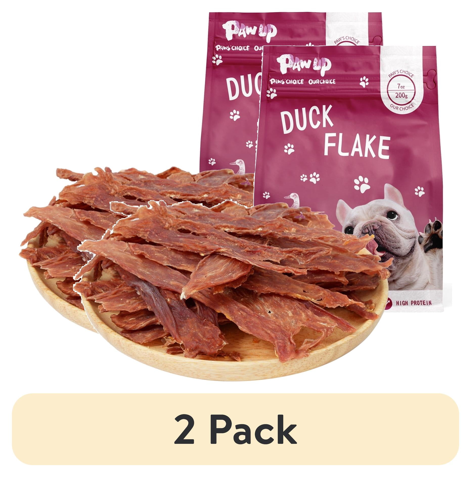 (2 pack) PAWUP Duck Jerky Dog Treats, High Protein Pure Duck Crisps Dog Snacks for Small Medium Large Dogs, Training Treats for Dogs, 7oz