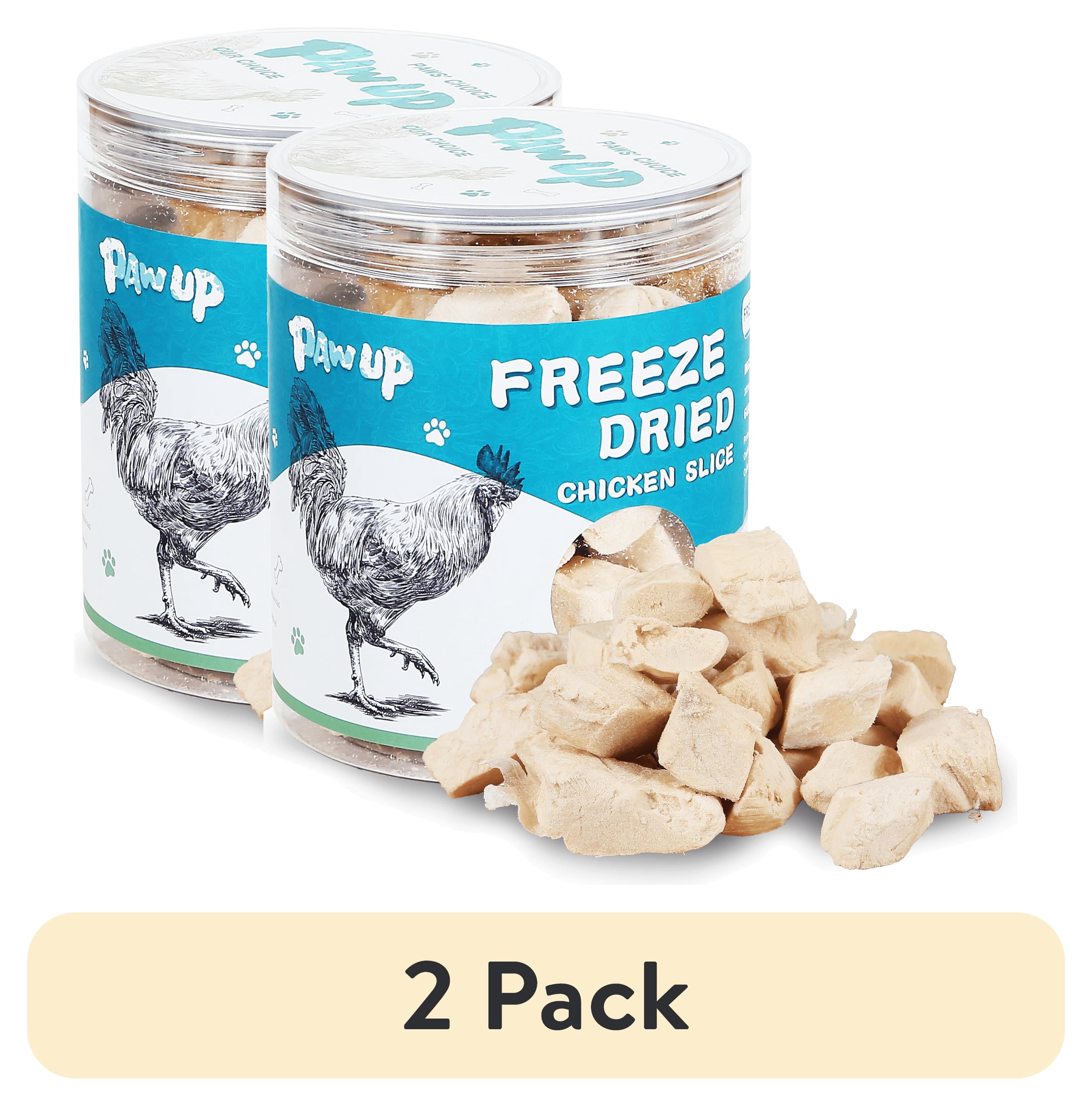 (2 pack) PAWUP Freeze Dried Chicken Slice Dog Treats for Small Medium Large Dogs, Single Ingredient, High Protein, Grain Free Training Snacks, 3.9oz