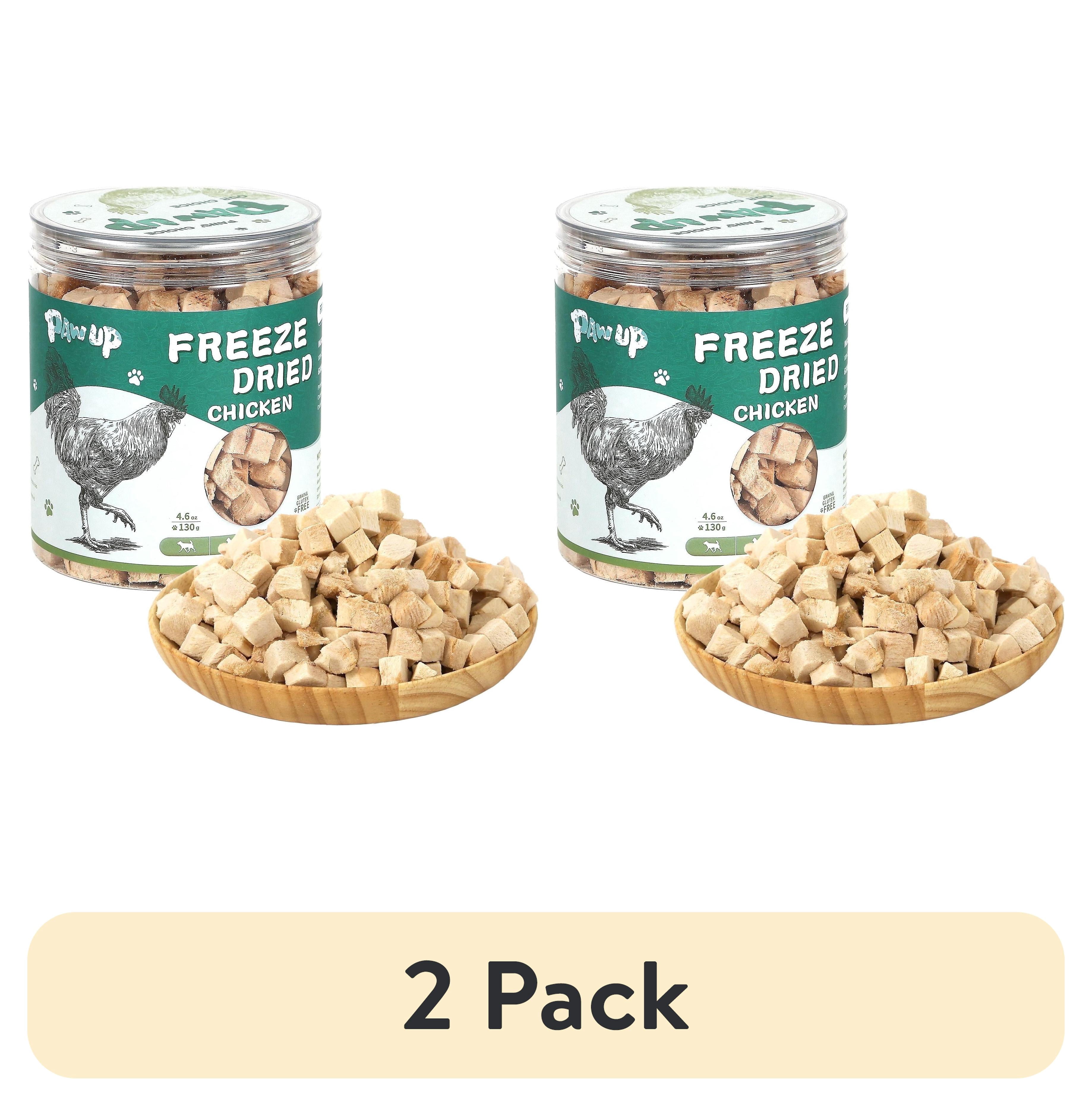 (2 pack) PAWUP Freeze Dried Chicken Treats for Dog and Cat, Single Ingredient Chicken Breast, Grain Free, High Protein Snacks for Training, 4.6oz
