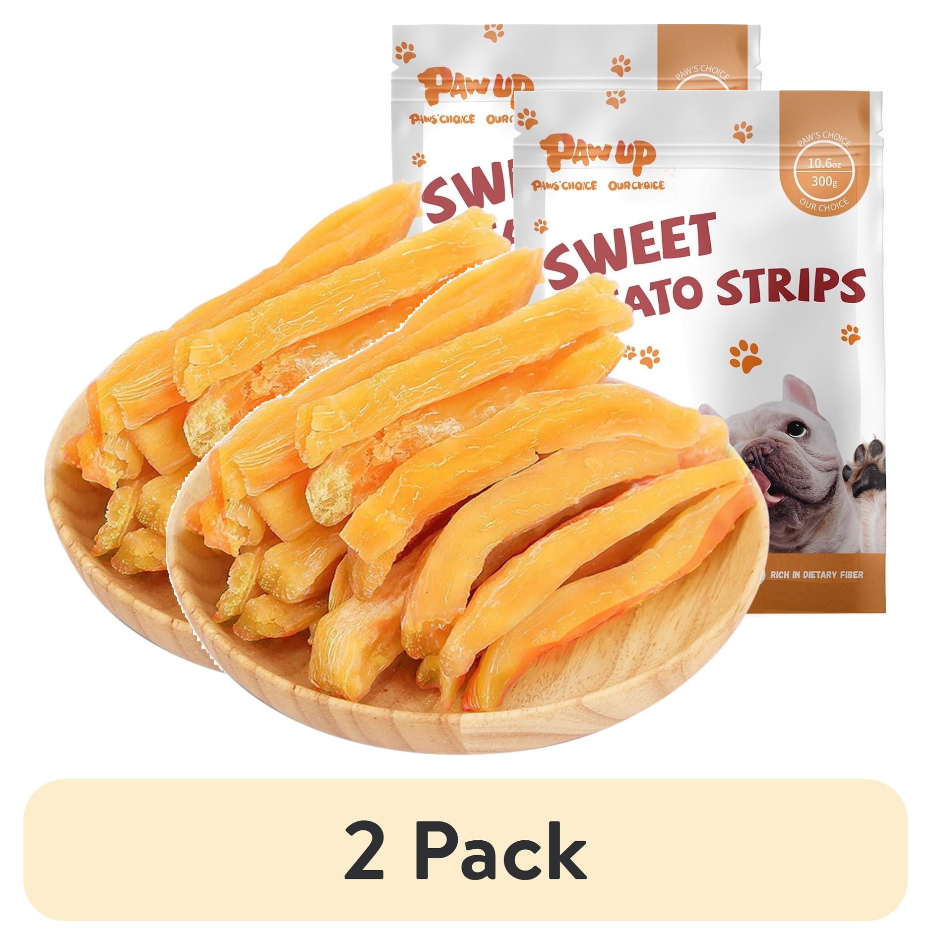 (2 pack) PAWUP Sweet Potato Dog Treats, Single Ingredient Healthy Soft Chews Dog Treats for Small Medium Large Dogs, Dog Digestive Support, 10.6oz