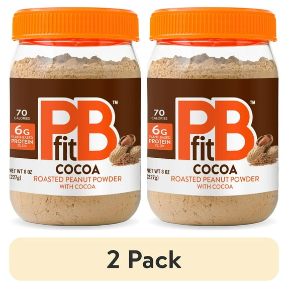 (2 pack) PBfit Peanut Butter Powder Chocolate Flavor, Cocoa Roasted Peanut Powder, 8 oz