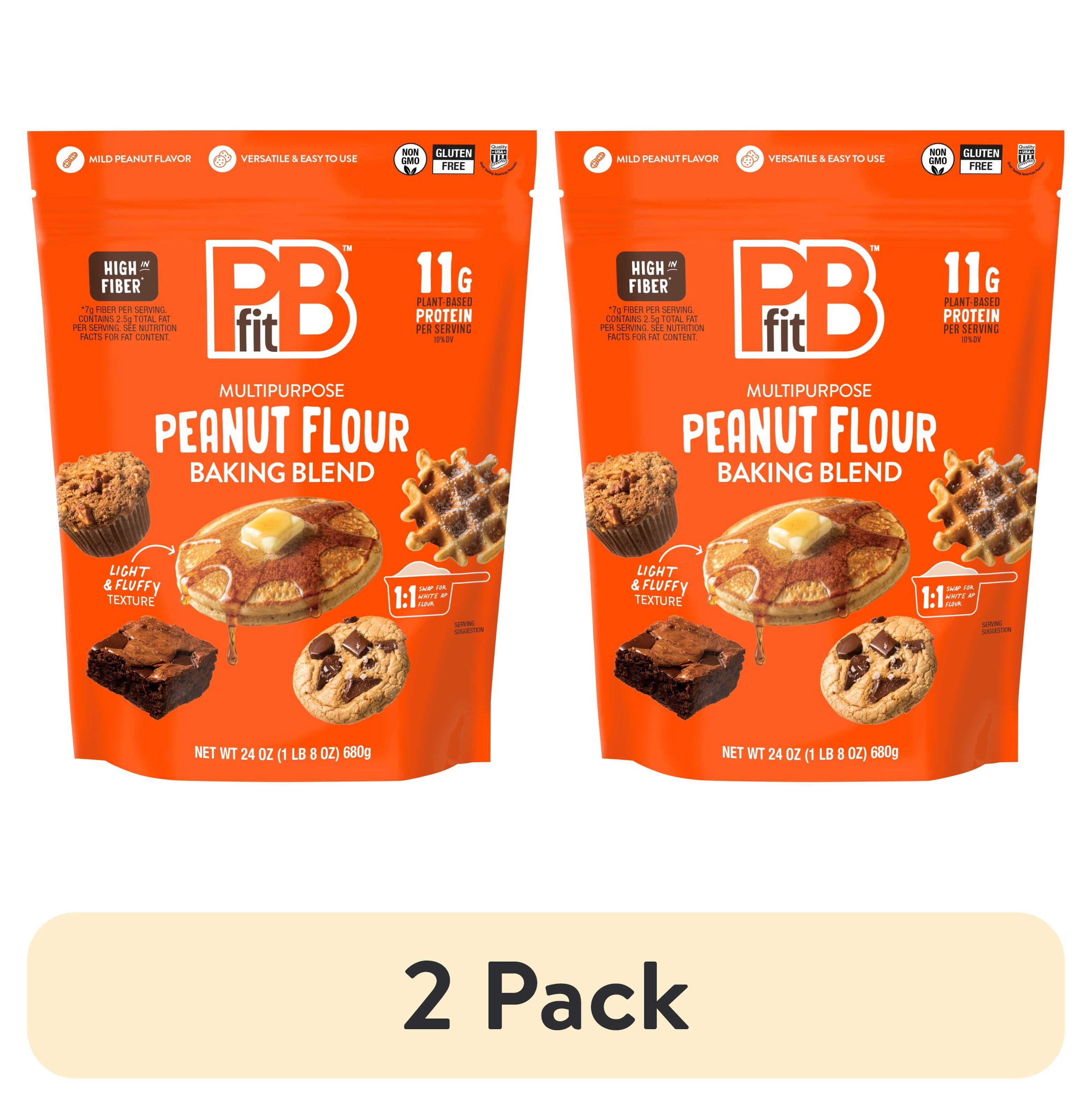 (2 pack) PBfit Peanut Flour Baking Blend, Gluten-Free & Non-GMO, 11g Protein 10% DV, 24 oz Bag