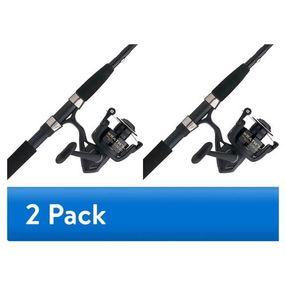 (2 pack) PENN Wrath II Spinning Fishing Combo, 7' Medium Rod, 4000 Size Reel