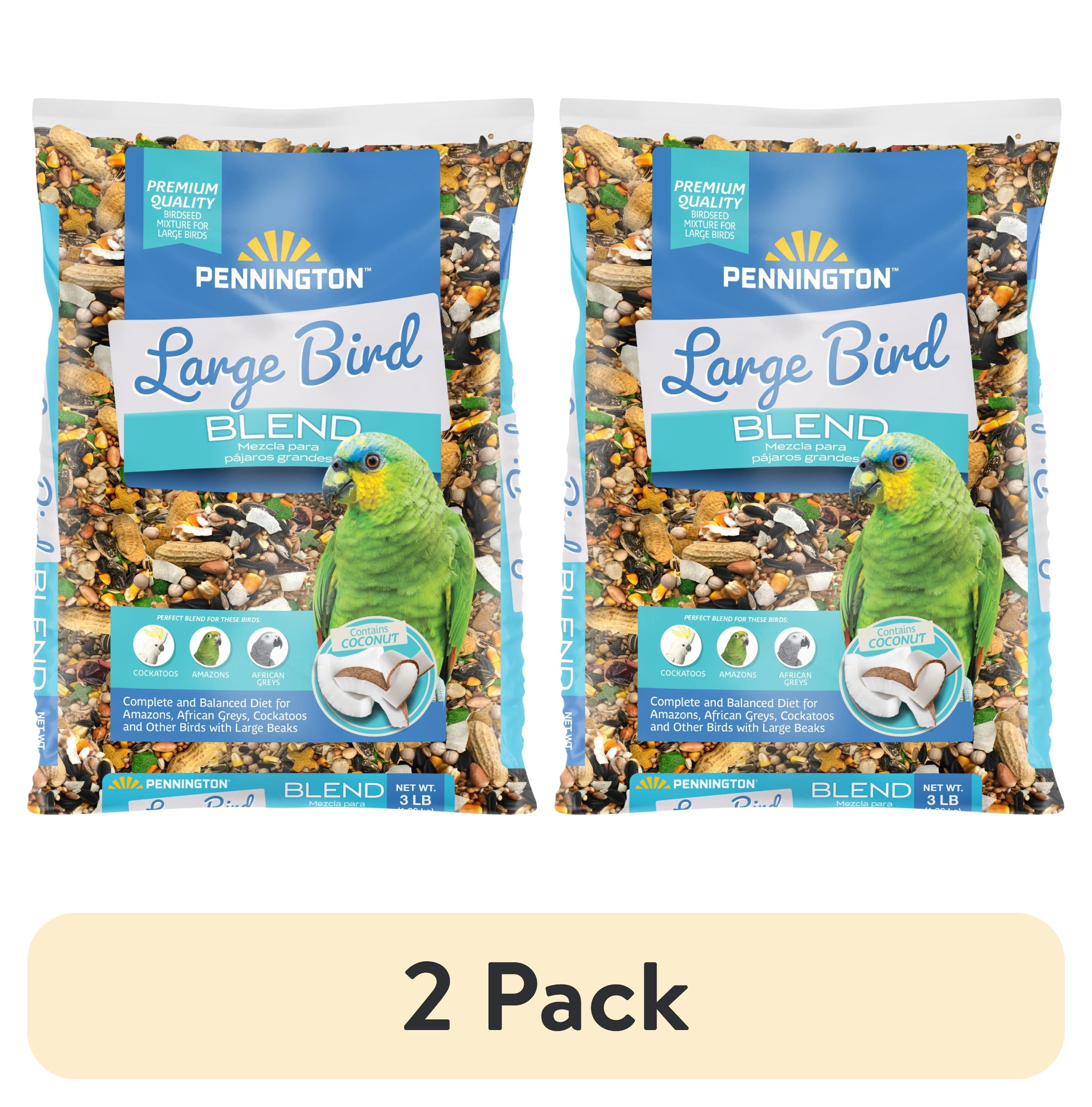 (2 pack) Pennington Large Bird Everyday Blend Bird Food for Parrots, Cockatoos; 3 lb. Bag