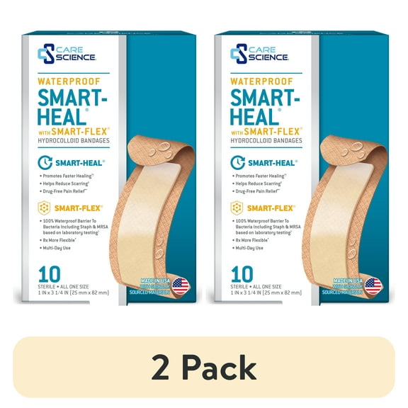 (2 pack) PERF FAB PU W/HYDROCOLLOID PAD 1 X 3.25 10CT