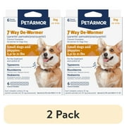 (2 pack) PETARMOR 7 Way De-Wormer for Puppies and Small Dogs, 6-25 lbs, 6 Chewable Tablets