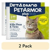 (2 pack) PETARMOR Plus for Cats Over 1.5 lbs, Flea & Tick Prevention for Cats