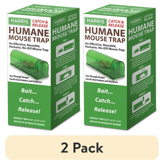 (2 pack) PF Harris Reusable Catch & Release Humane Mouse Trap, 1 Trap