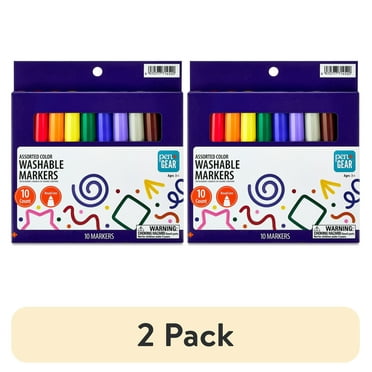 (2 pack) Pen+Gear Washable Markers, Broad Tip, Assorted Colors, 10 Count