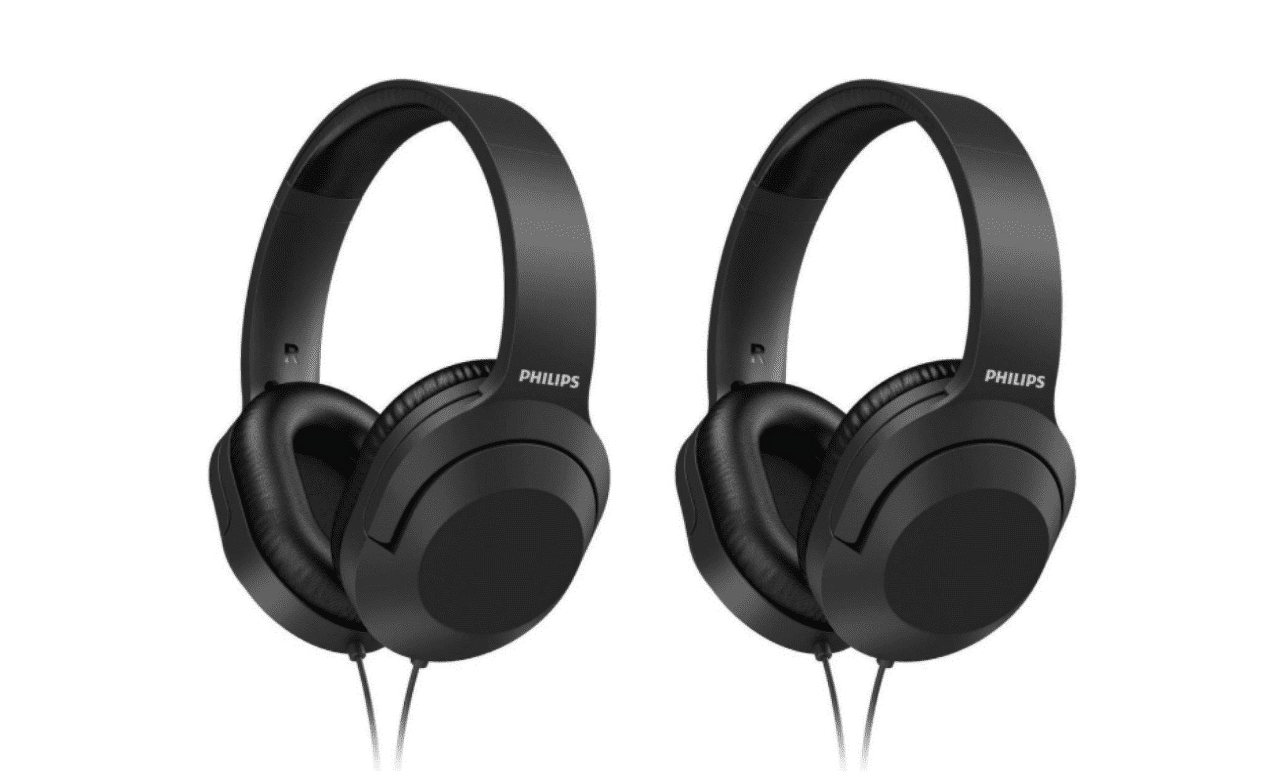 (2 pack) PHILIPS Over Ear Wired Stereo Headphones for Podcasts, Studio & Recording Keyboard and Guitar with 6.3 mm (1/4") Add On Adapter, Rotating Cups, 2 Meters Cable
