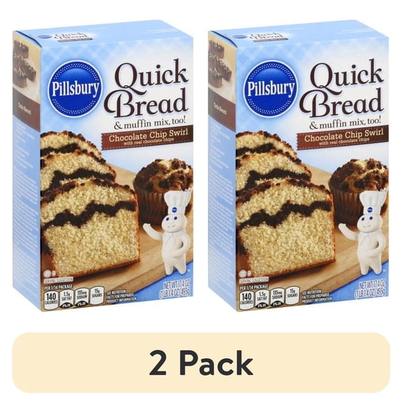 (2 pack) PILLSBURY 17.4 OUNCE CHOCOLATE CHIP SWIRL QUICK BREAD