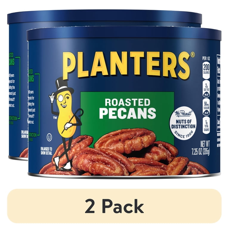 2 pack) PLANTERS Roasted Pecan Nuts, Party Snacks, Plant Based
