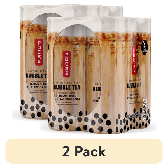 (2 pack) POCAS Bubble Tea, Brown Sugar Flavor, Taiwan Classic Milk Tea