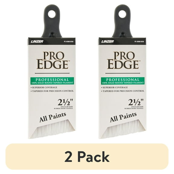 (2 pack) PRO EDGE by Linzer 2.5" CT Formula Short Handle Angle Paint Brush
