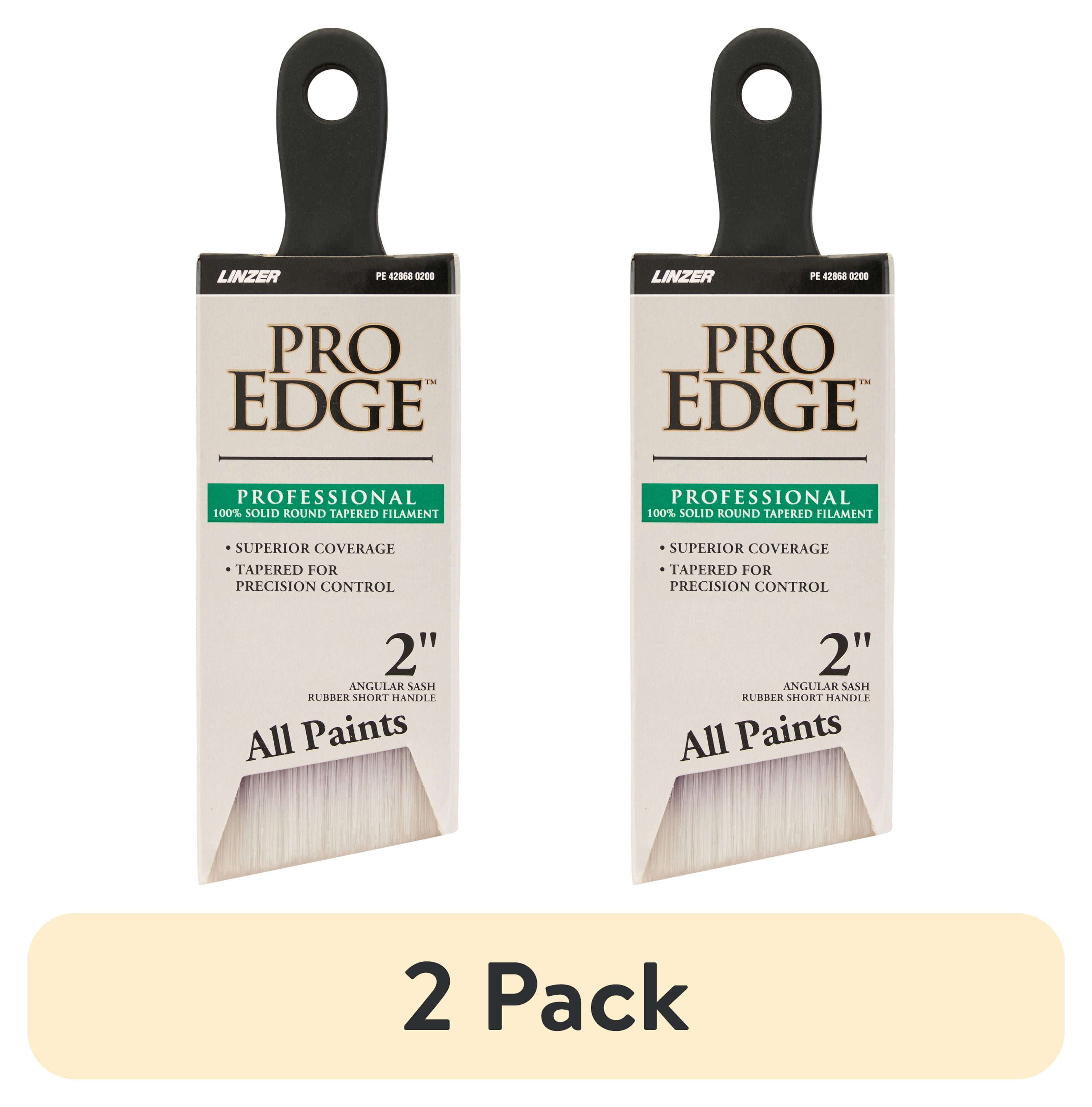 (2 pack) PRO EDGE by Linzer 2" CT Formula Short Rubber Handle Angle Paint Brush