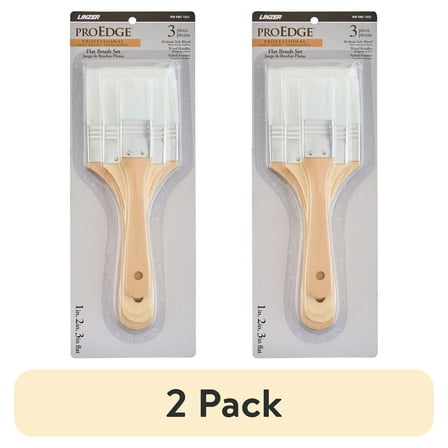 (2 pack) Linzer 3-Piece Taklon Flat Paint Brush Set