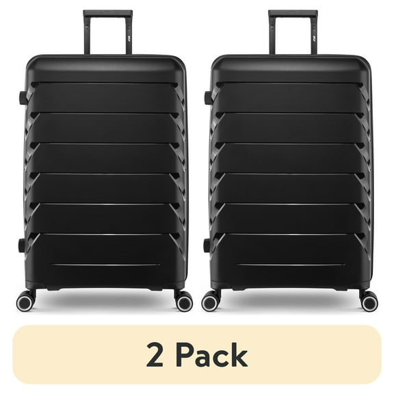 (2 pack) PUR by iFLY  28" Checked Hard Side Lightweight Expandable Luggage, Black